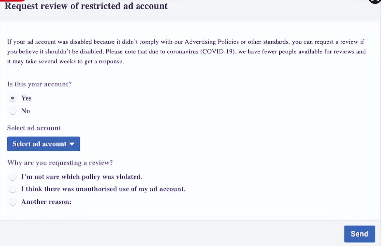 Facebook广告账号被停用 OR被封，功能受限的申诉方法