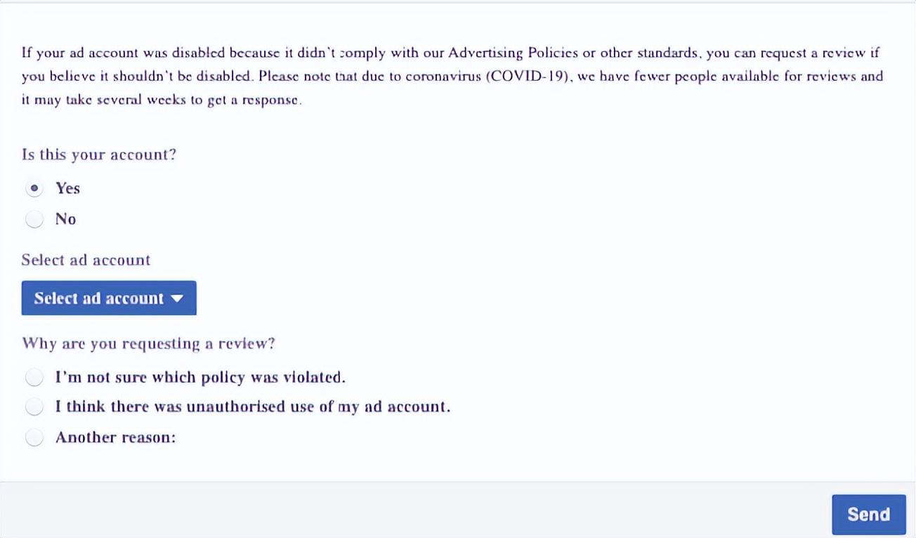 Facebook广告账号被停用 OR被封，功能受限的申诉方法